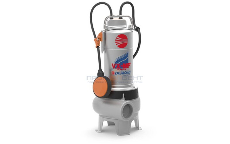 Насос фекальный Pedrollo VX 10/35-MF - 0,75 кВт (3x400 В, Qmax 400 л/мин, Hmax 10 м, кабель 10 м)