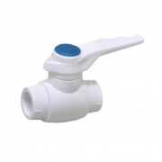 Кран шаровой Fusitek - 40 (Пайка/Пайка, ручка-рычаг белая с синей меткой)