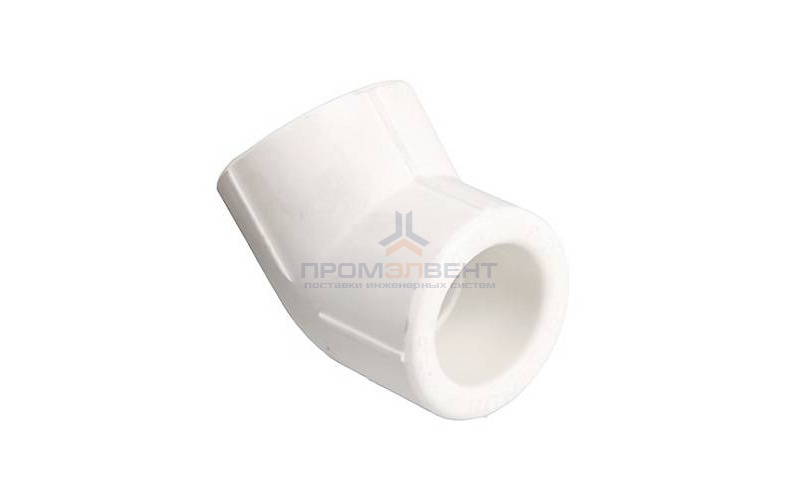 Отвод 45° VALTEC VTp.759 - 25 (для полипропиленовых труб под пайку, цвет белый)