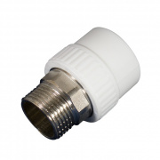 Переход на наружную резьбу под ключ KALDE - 75 x 2"1/2 (для полипропиленовых труб, цвет белый)