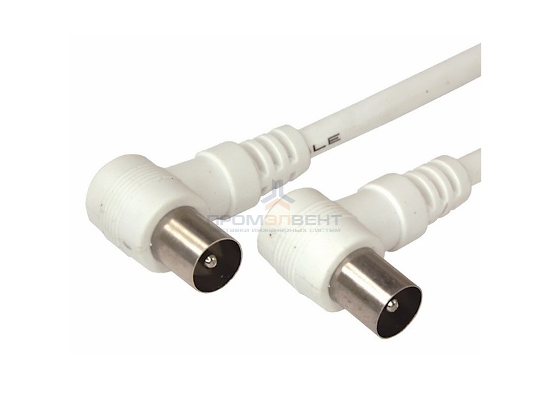 Шнур TV Plug-TV Plug 1.5М Угловой Белый