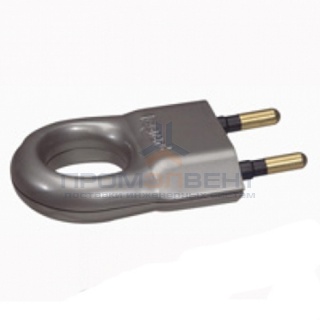 Вилка Legrand без заземления 6А с кольцом алюминий