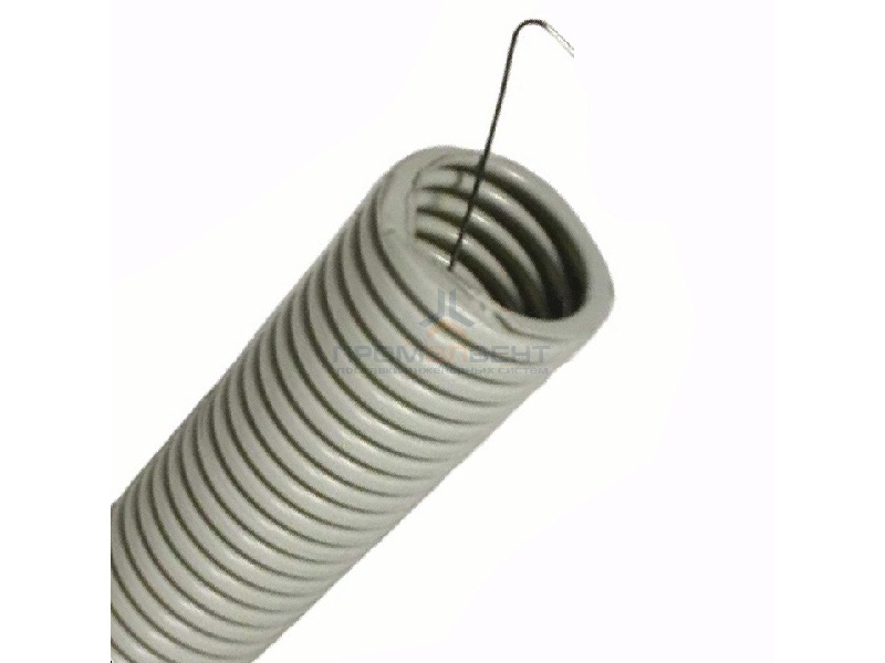 Труба ПВХ гофрированная DKC д.25мм, лёгкая с протяжкой, цвет серый [бухта 50м]