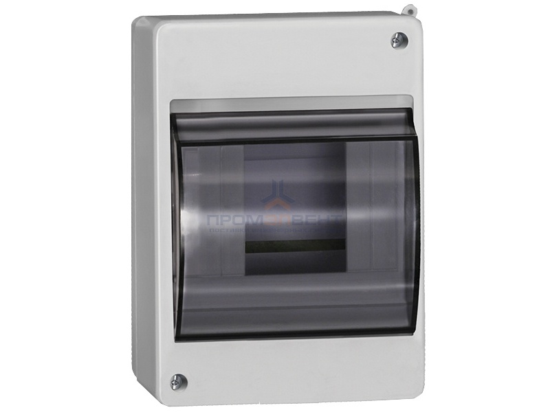 Бокс КМПн 2/4 на 4 модуля накладной пластиковый с прозрачной дверкой ИЭК