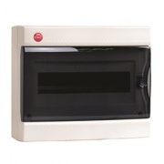 Щиток настенный DKC на 12 модулей IP41 белый с прозрачной дверцей с клеммником 87512 и замком