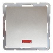 Выключатель 1-кл., c индикатором (схема 1L) 16 A, 250 B (серебристый металлик) LK60