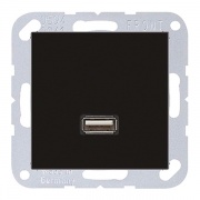Розетка USB-удлинитель 1 местная Jung A Черный механизм+накладка